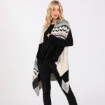 Wholesale aztec Stripes Fuzzy Knit Vest One Fits Most Acrylic Nylon