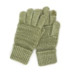 Wholesale fluffy Faux Fur Knit Gloves Touch Screen Compatible One Fits Most Poly