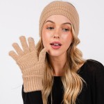 Wholesale fluffy Faux Fur Knit Gloves Touch Screen Compatible One Fits Most Poly
