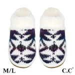 Wholesale c C SPE Ombre Aztec Knitted Slippers Faux Fur Cuff US Women s S M M L
