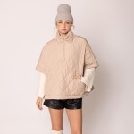 Wholesale do Everything Love Pullover Quilted Poncho Quarter Zip Closure One Fit