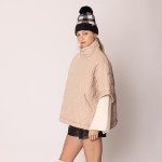 Wholesale do Everything Love Pullover Quilted Poncho Quarter Zip Closure One Fit