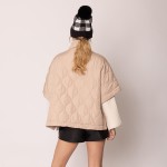 Wholesale do Everything Love Pullover Quilted Poncho Quarter Zip Closure One Fit