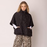 Wholesale do Everything Love Pullover Quilted Poncho Quarter Zip Closure One Fit