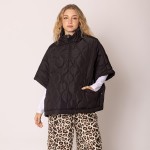 Wholesale do Everything Love Pullover Quilted Poncho Quarter Zip Closure One Fit