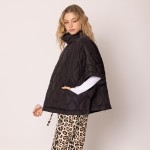 Wholesale do Everything Love Pullover Quilted Poncho Quarter Zip Closure One Fit