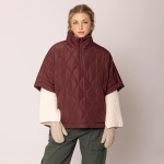Wholesale do Everything Love Pullover Quilted Poncho Quarter Zip Closure One Fit