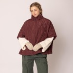 Wholesale do Everything Love Pullover Quilted Poncho Quarter Zip Closure One Fit