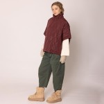Wholesale do Everything Love Pullover Quilted Poncho Quarter Zip Closure One Fit