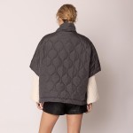 Wholesale do Everything Love Pullover Quilted Poncho Quarter Zip Closure One Fit