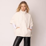 Wholesale do Everything Love Pullover Quilted Poncho Quarter Zip Closure One Fit