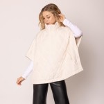 Wholesale do Everything Love Pullover Quilted Poncho Quarter Zip Closure One Fit