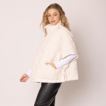 Wholesale do Everything Love Pullover Quilted Poncho Quarter Zip Closure One Fit