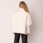 Wholesale do Everything Love Pullover Quilted Poncho Quarter Zip Closure One Fit