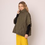 Wholesale do Everything Love Pullover Quilted Poncho Quarter Zip Closure One Fit