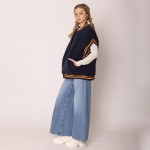 Wholesale do Everything Love Sherpa Varsity Vest Button Up Closure Pockets One F
