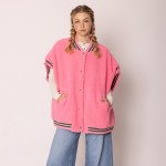Wholesale do Everything Love Sherpa Varsity Vest Button Up Closure Pockets One F