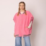Wholesale do Everything Love Sherpa Varsity Vest Button Up Closure Pockets One F