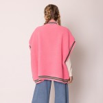 Wholesale do Everything Love Sherpa Varsity Vest Button Up Closure Pockets One F