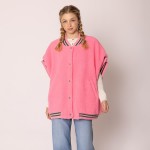 Wholesale do Everything Love Sherpa Varsity Vest Button Up Closure Pockets One F