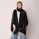 Wholesale do Everything Love Ruana Wrap Scarf Stitched Edge Detail One Fits Most