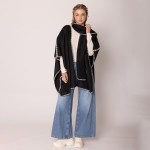 Wholesale do Everything Love Ruana Wrap Scarf Stitched Edge Detail One Fits Most