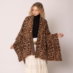 Wholesale do Everything Love Leopard Print Knit Ruana One Fits Most Acrylic
