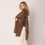 Wholesale do Everything Love Leopard Print Knit Ruana One Fits Most Acrylic