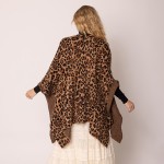 Wholesale do Everything Love Leopard Print Knit Ruana One Fits Most Acrylic