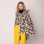 Wholesale do Everything Love Soft Knit Leopard Print Ruana One Fits Most Acrylic