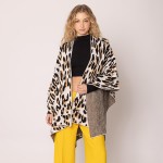 Wholesale do Everything Love Soft Knit Leopard Print Ruana One Fits Most Acrylic