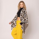 Wholesale do Everything Love Soft Knit Leopard Print Ruana One Fits Most Acrylic