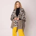 Wholesale do Everything Love Soft Knit Leopard Print Ruana One Fits Most Acrylic