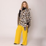 Wholesale do Everything Love Soft Knit Leopard Print Ruana One Fits Most Acrylic