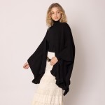Wholesale do Everything Love Soft Knit Ruana Ruffle Edge Detail One Fits Most Ac
