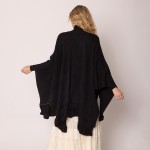 Wholesale do Everything Love Soft Knit Ruana Ruffle Edge Detail One Fits Most Ac