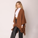 Wholesale do Everything Love Soft Knit Ruana Ruffle Edge Detail One Fits Most Ac