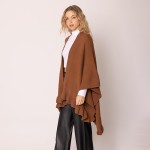 Wholesale do Everything Love Soft Knit Ruana Ruffle Edge Detail One Fits Most Ac