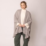 Wholesale do Everything Love Soft Knit Ruana Ruffle Edge Detail One Fits Most Ac