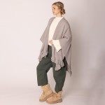 Wholesale do Everything Love Soft Knit Ruana Ruffle Edge Detail One Fits Most Ac