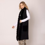Wholesale do Everything Love Knit Vest Faux Fur Details One Fits Most Acrylic