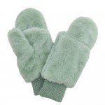 Wholesale do Everything Love Faux Fur Mittens Touch Screen Compatible Faux Fur L