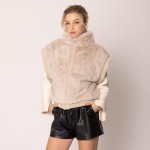 Wholesale do Everything Love Collar Faux Fur Vest One Fits Most Lined Inside Pol