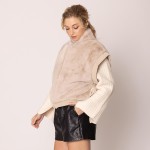 Wholesale do Everything Love Collar Faux Fur Vest One Fits Most Lined Inside Pol