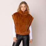 Wholesale do Everything Love Collar Faux Fur Vest One Fits Most Lined Inside Pol