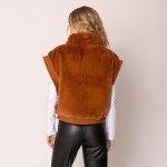 Wholesale do Everything Love Collar Faux Fur Vest One Fits Most Lined Inside Pol