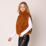 Wholesale do Everything Love Collar Faux Fur Vest One Fits Most Lined Inside Pol