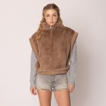Wholesale do Everything Love Collar Faux Fur Vest One Fits Most Lined Inside Pol
