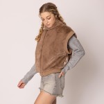 Wholesale do Everything Love Collar Faux Fur Vest One Fits Most Lined Inside Pol