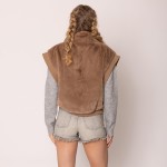 Wholesale do Everything Love Collar Faux Fur Vest One Fits Most Lined Inside Pol